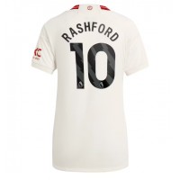 Camisa de Futebol Manchester United Marcus Rashford #10 Equipamento Alternativo Mulheres 2023-24 Manga Curta